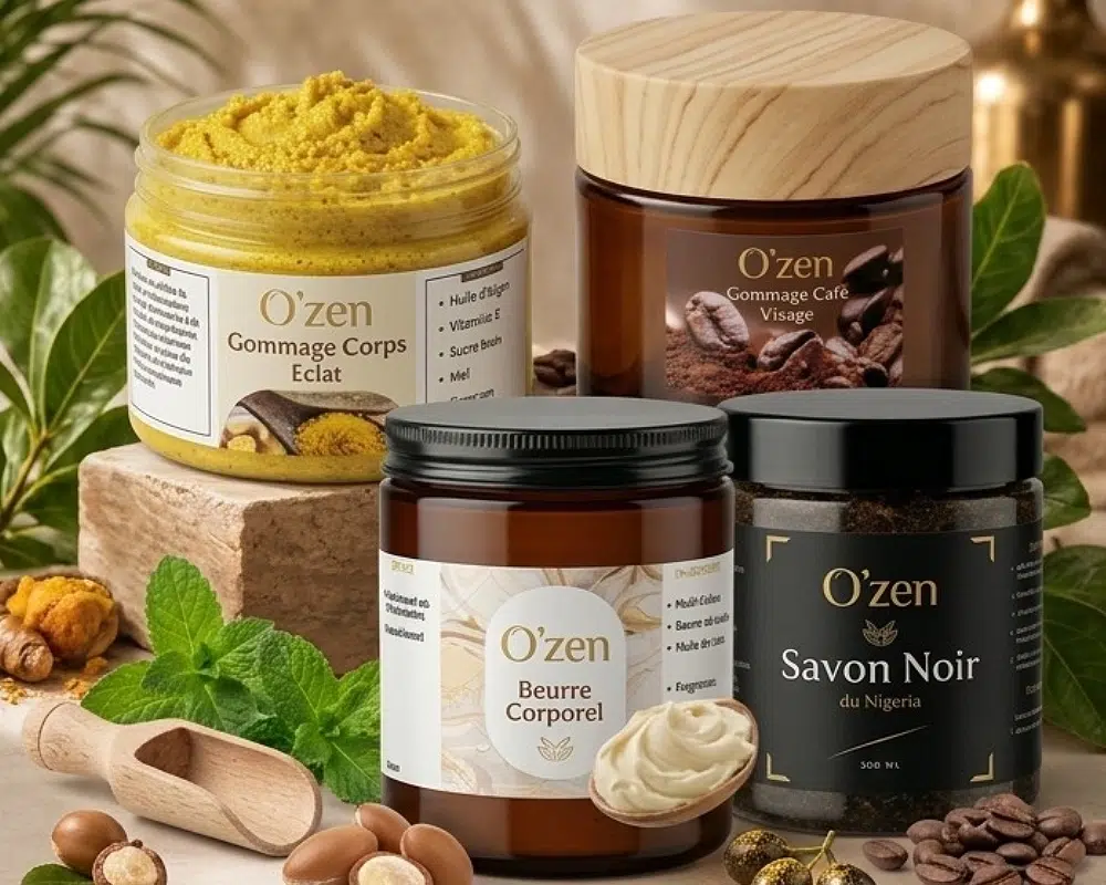 Produits cosmétiques O'zen sur pierre